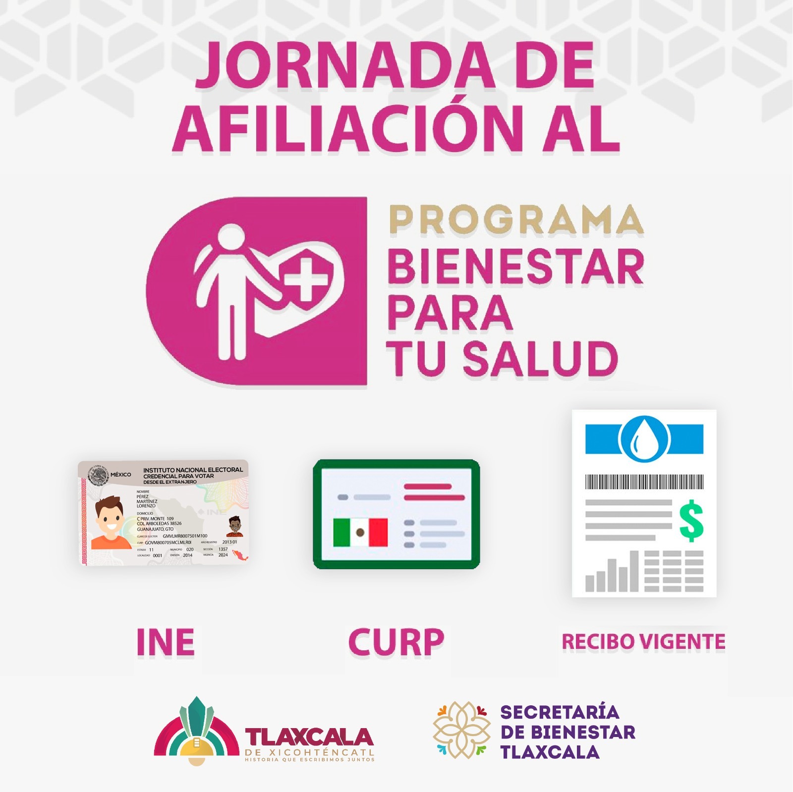 Realizará Ayuntamiento de Tlaxcala jornada de afiliación masiva al programa 'Bienestar Para Tu Salud'